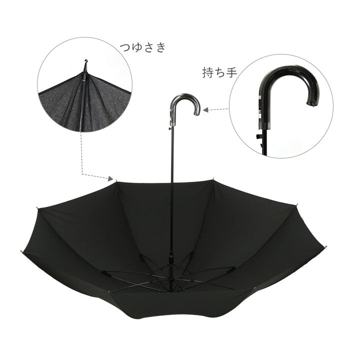 【千鳥格子・長傘75cm】 傘 大きい メンズ 通販 約 75cm ブランド アテイン おしゃれ ジャンプ傘 長傘 超大判 大判 強風 ブラック 黒 紺 ネイビー シンプル ワンタッチ 父の日 プレゼント 紳士傘 かさ