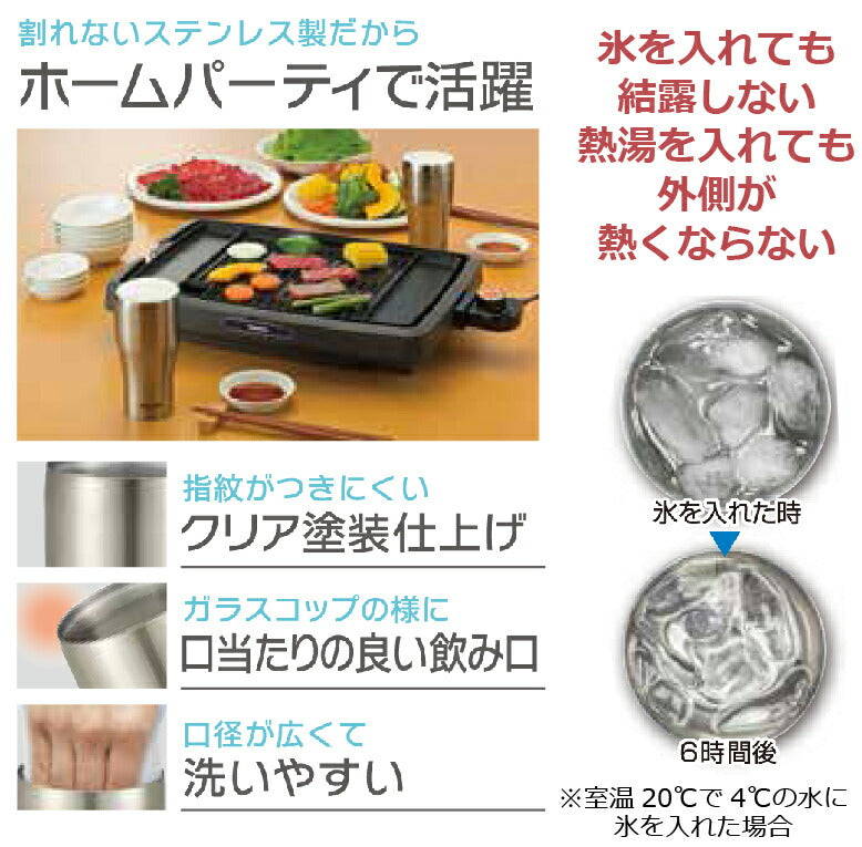 【ピーコック魔法びん工業】ステンレス製まほうびんタンブラー2個セットATB-440NC-2pクリアゴールド×2個 キャンプ パーティー