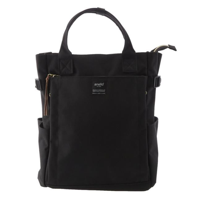 【BK.ブラック】 リュック anello アネロ  通販 リュックサック レディース メンズ 大容量 多収納 2way トートバッグ 大人 かわいい 通学 通勤 シンプル おしゃれ 無地 背面ファスナー 大きめ A4 B4