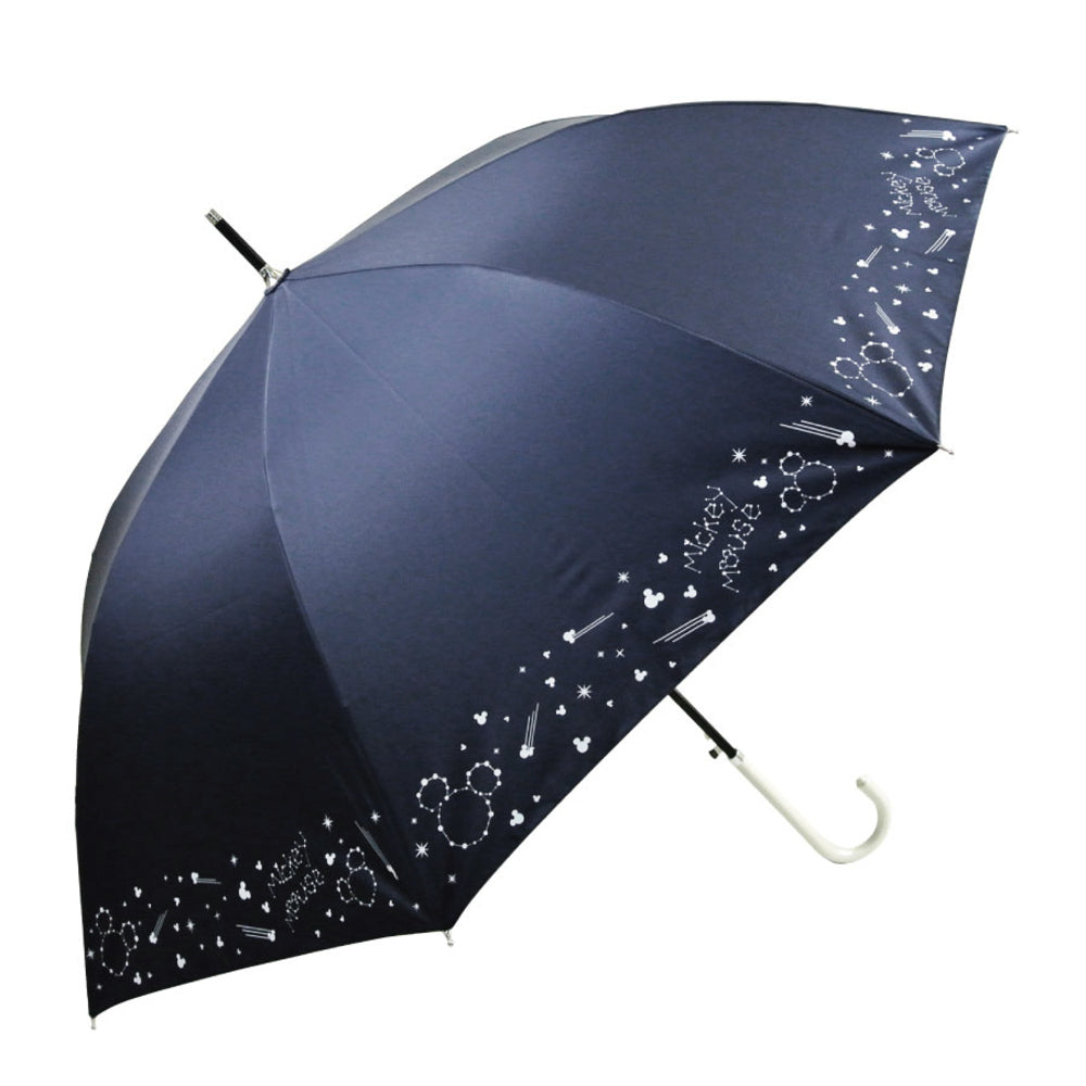 【ミッキー紺・長傘58cm】 傘 レディース ブランド 長傘 通販 晴雨兼用傘 約 60cm 58cm アテイン おしゃれ 日傘 ジャンプ傘 耐風傘 強風 グラスファイバー骨 キャラクター グッズ ミッキー プーさん スヌーピー