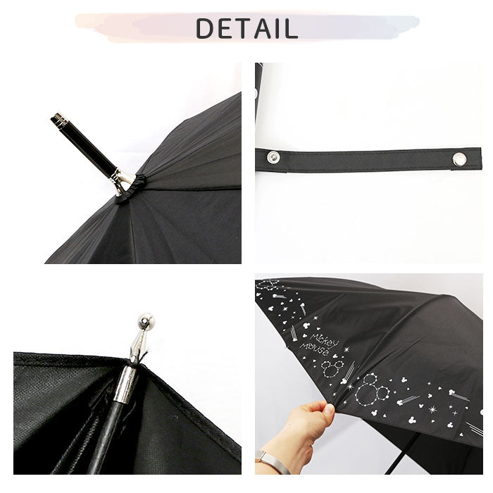 【くまのプーさん紺・長傘58cm】 傘 レディース ブランド 長傘 通販 晴雨兼用傘 約 60cm 58cm アテイン おしゃれ 日傘 ジャンプ傘 耐風傘 強風 グラスファイバー骨 キャラクター グッズ ミッキー プーさん スヌーピー