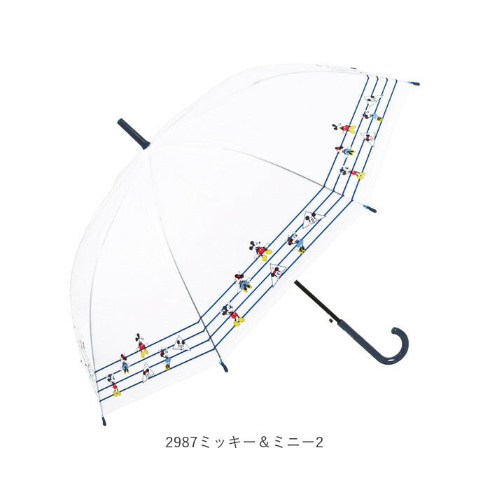 【ミッキーロゴ・長傘60cm】 ビニール傘 かわいい 通販 60cm 子供 大人 傘 ジャンプ傘 レディース 長傘 キャラクター ディズニー ミッキー ミニー ドナルド モンスターズインク スヌーピー マーベル 2986 2987 2989