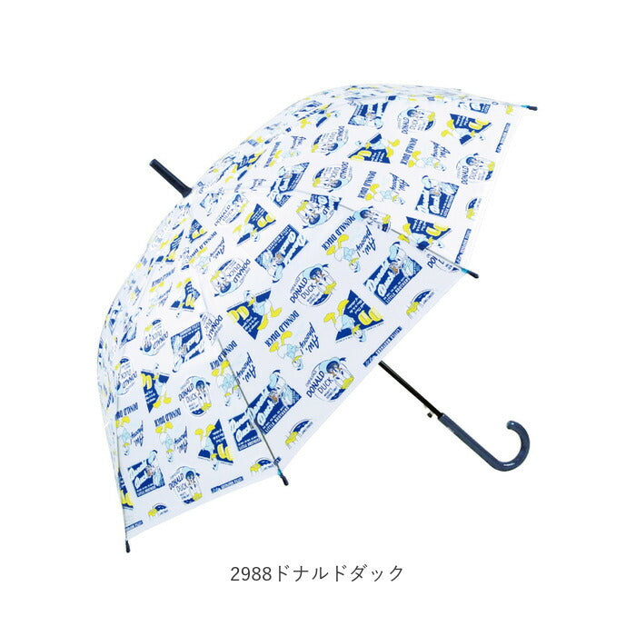 【ミッキーロゴ・長傘60cm】 ビニール傘 かわいい 通販 60cm 子供 大人 傘 ジャンプ傘 レディース 長傘 キャラクター ディズニー ミッキー ミニー ドナルド モンスターズインク スヌーピー マーベル 2986 2987 2989