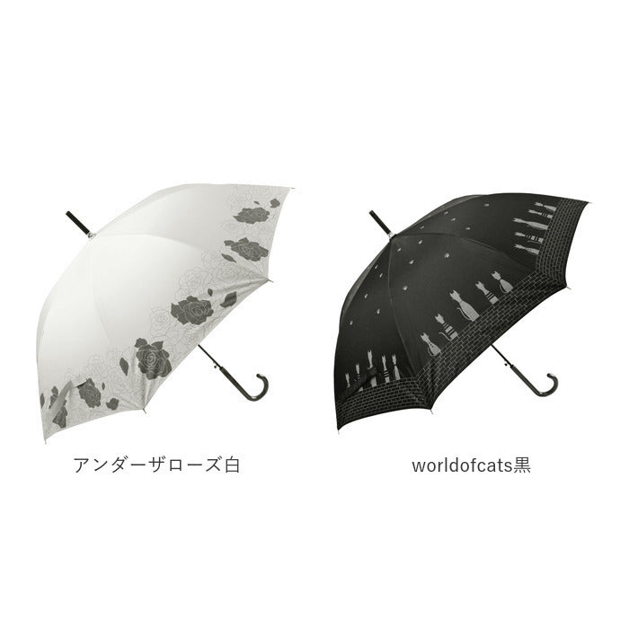 【ドットローズシルバー・長傘58cm】 日傘 フリル 通販 58cm レディース ジャンプ傘 晴雨兼用 UVカット 遮光 ワンタッチ傘 ジャンプ  ワンタッチ 折れにくい 雨傘 傘 長傘 グラスファイバー 親骨 ATTAIN アテイン 晴雨兼用傘