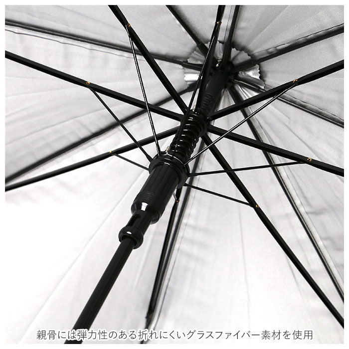 【ドットローズシルバー・長傘58cm】 日傘 フリル 通販 58cm レディース ジャンプ傘 晴雨兼用 UVカット 遮光 ワンタッチ傘 ジャンプ  ワンタッチ 折れにくい 雨傘 傘 長傘 グラスファイバー 親骨 ATTAIN アテイン 晴雨兼用傘