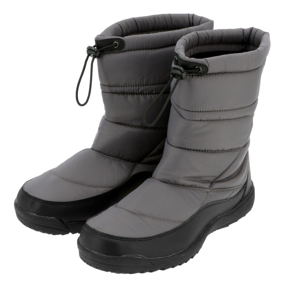 【GRAY・23cm】 スノーブーツ メンズ 通販 レディース 防寒ダウンブーツ 防寒シューズ 防滑アウトソール 防寒 防滑 防寒ブーツ 起毛素材 裏起毛 起毛 ドローコード 防寒靴 滑りにくい 軽量 ANYWALK