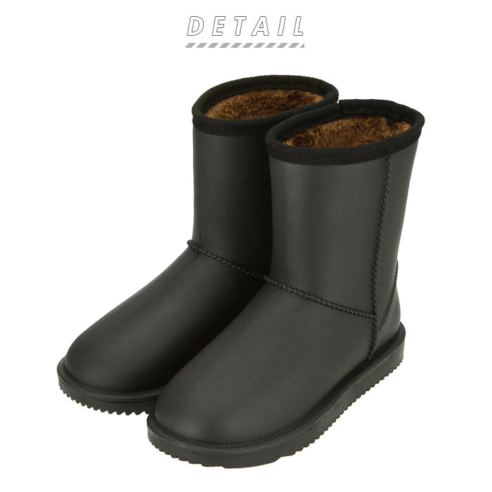【BLACK・20cm】 ムートンブーツ レディース ショート 通販 キッズ メンズ スノーブーツ ウィンターブーツ レインブーツ 防水 防寒ブーツ Any Walk エニーウォーク 男女兼用 ファミリー サイズ 寒さ対策