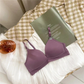 ホワイト　38/85AB　alittlemore 超盛れるブラジャー　TYPE　D　上下セット 可愛い ショーツ 刺繍レース ノンワイヤー痛くない自胸で谷間復活ナイトブラ 下着 セクシー ブラショーツセット