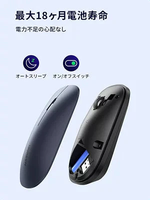 [UGREEN] 無線ワイヤレスマウス ブラック