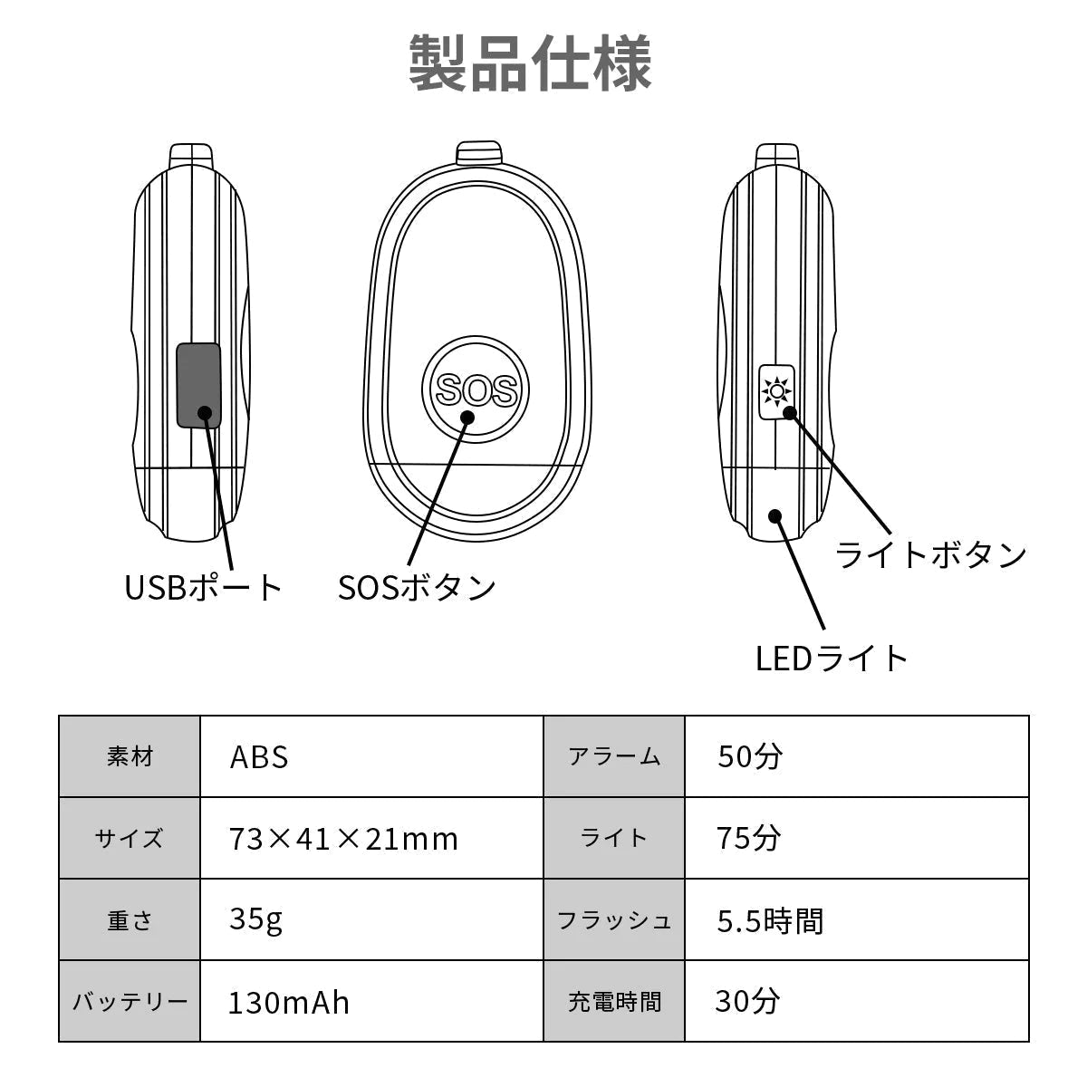 【ブルー】LED 防犯ブザー │ USB充電 ランドセル 女の子 男の子 入学祝い 卒園 小学校 小学生 プレゼント 大人 夜道 子供 子ども ライト 防水 キーホルダー 大音量 電池不要 安全 犯罪 登下校 通学 痴漢 放課後 夕方 入学準備 こども キッズ 送料無料
