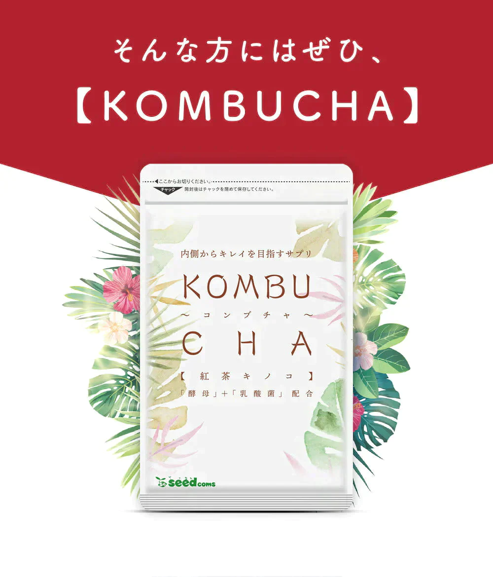 【超得ハイパーSALE】コンブチャ（KOMBUCHA）約1ヶ月分 酵素 コンブチャ  ダイエット サプリ コンブチャ   美容 健康 送料無料 30日分 乳酸菌 美容成分 紅茶キノコ 酵母 ビタミンD 葉酸 ビタミンC ビタミンB  大豆ペプチド