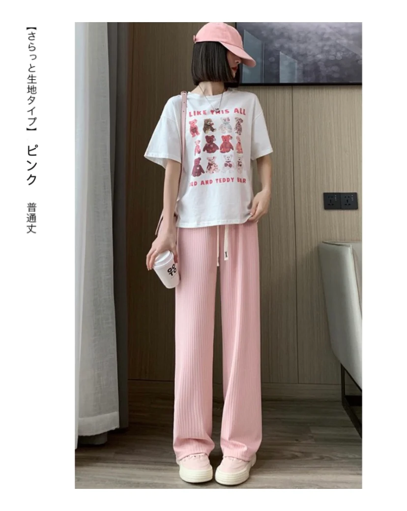 普通丈M サイズ　最安値挑戦、２９９９円商品ーー１６９９円。さらてろタイプ登場 パンツ レディース 春 夏 リブ ワイドパンツ 涼しい ワンマイルウェア 低身長 高身長 ワイド ゆったり 大きいサイズ 小さいサイズ カジュアル 部屋着 楽ちん【素材イージーワイドパンツ】