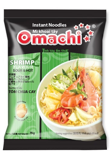 【3人シェア買いでお得】MASSAN オマチ ベトナム インスタントラーメン 海老酸味辛味風味 79g 5袋入り MI KOAI TAY OMACHI TOM CHUA CAY MASAN 79g 5 goi