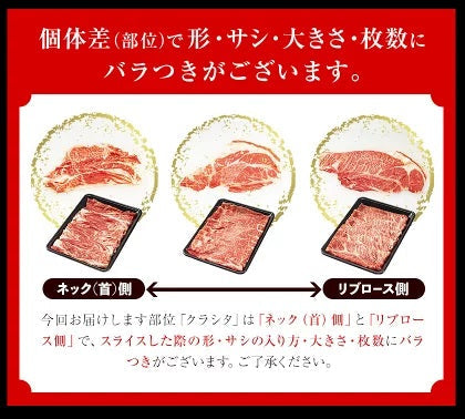 九州産 黒毛和牛 クラシタ 500g 霜降り 肉 牛肉 スライス