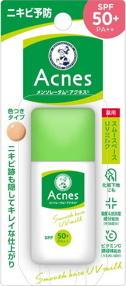 メンソレータム アクネス ニキビ予防薬用UVティントミルク SPF50+ PA++ 肌色タイプ 30g