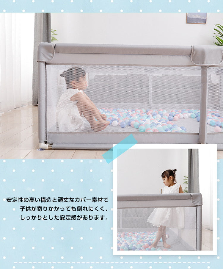 【ベビーキッズリリース記念セール】(グレー)ベビーサークル メッシュ 180×200cm 大型 ハイタイプ 扉付き プレイヤード 大きい 自立式 ベビーゲート ベビー フェンス サークル 滑り止め 洗濯可能
