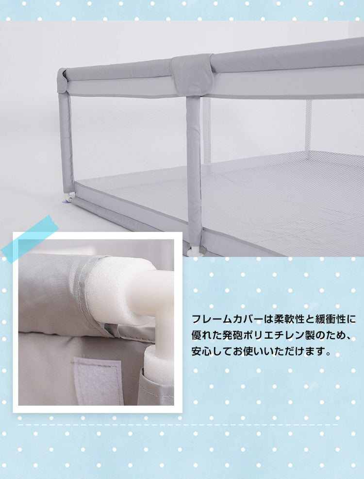 【ベビーキッズリリース記念セール】(グレー)ベビーサークル メッシュ 180×200cm 大型 ハイタイプ 扉付き プレイヤード 大きい 自立式 ベビーゲート ベビー フェンス サークル 滑り止め 洗濯可能