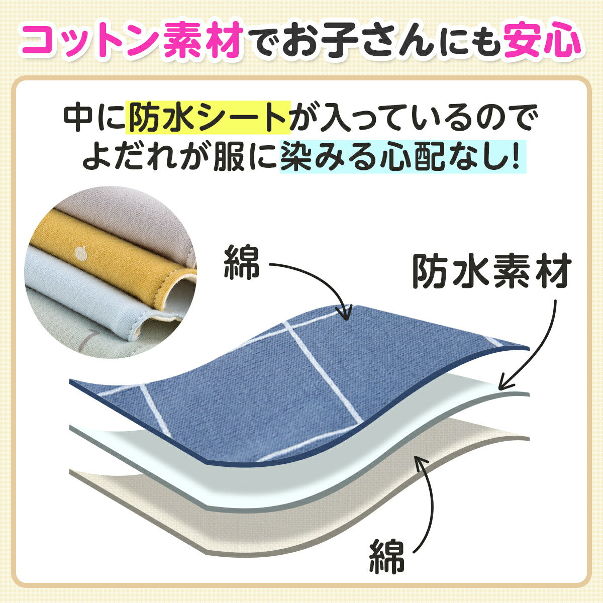 【Cタイプ】 スタイ 4枚セット おしゃれ 男の子 女の子 よだれかけ 防水 前掛け まるいスタイ 360度 ビブ ベビー 赤ちゃん キッズ 子供 綿100% コットン
