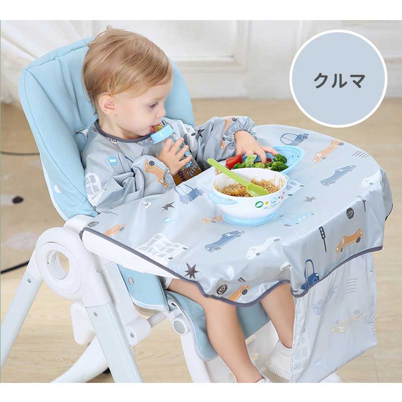 【キツネ】 子供用 エプロン テーブルクロス一体型 お食事エプロン 子供 お食事スタイ スタイ よだれかけ 食事用エプロン 保育園 おしゃれ ベビー キッズ 赤ちゃん 防水 離乳食 コンパクト