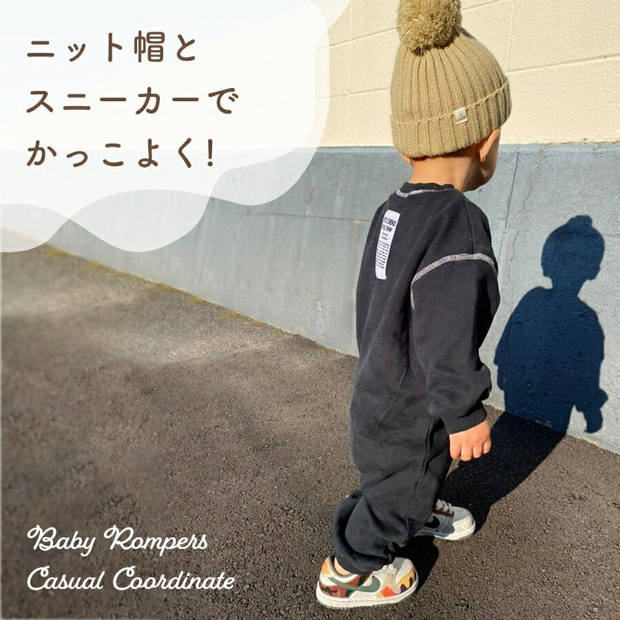 【アイボリー73cm】 ロンパース 男の子 女の子 ベビー 子供服 ベビー服 冬 春 長袖 カバーオール キッズ コットン オールインワン 出産祝い プレゼント 60 70 80 90