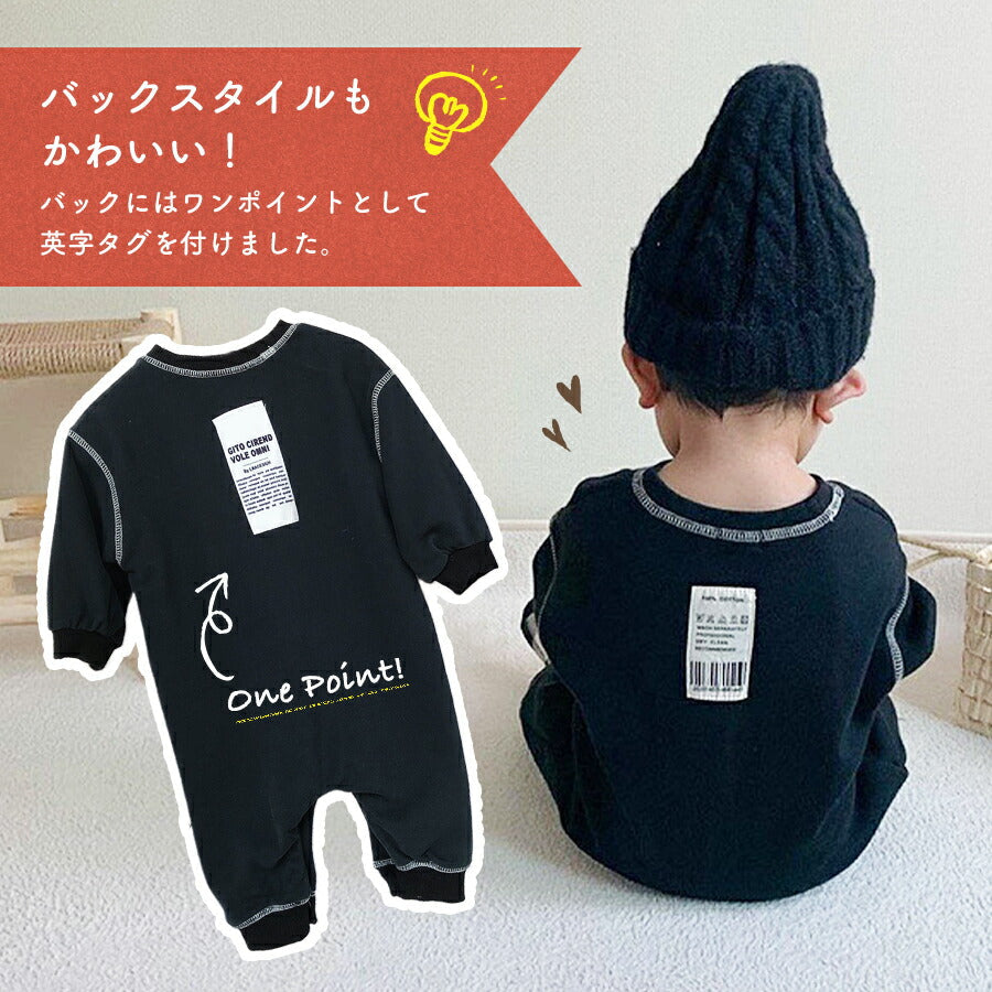 【アイボリー73cm】 ロンパース 男の子 女の子 ベビー 子供服 ベビー服 冬 春 長袖 カバーオール キッズ コットン オールインワン 出産祝い プレゼント 60 70 80 90
