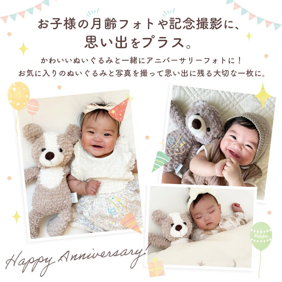 【いぬ】 ぬいぐるみ ふわふわ ファーストトイ 赤ちゃん ベビー キッズ ふわふわぬいぐるみ ベビーおもちゃ おもちゃ 贈り物 ギフト 出産祝い 誕生日 プレゼント ベビギフト 女の子 男の子 アニマル 月齢フォト