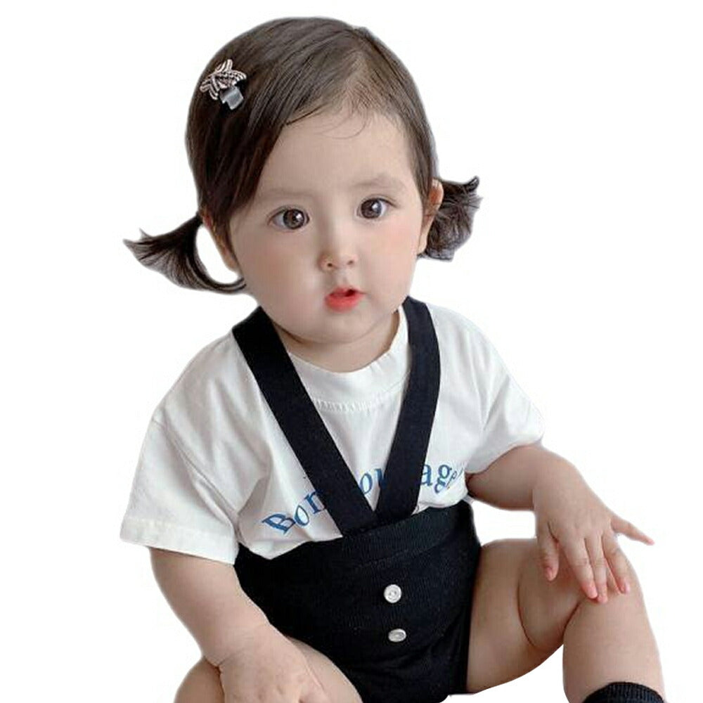 【ブラック73cm】 サロペット ベビー 夏 服 ロンパース 男の子 女の子 無地 男女兼用 レギンス ナチュラル パンツ 新生児 出産祝い ファッション オールインワン サスペンダー オーバーオール