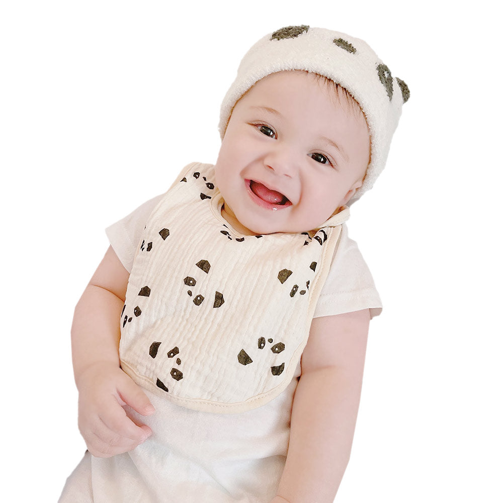【Cセット】 スタイ 4枚セット おしゃれ 男の子 女の子 よだれかけ 防水 前掛け まるいスタイ 360度 ビブ ベビー 赤ちゃん キッズ 子供 綿100% コットン くま パンダ レインボー オリーブ ハート アニマル