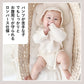 【ホワイト73cm】 ロンパース ワッフルロンパース ベビー 赤ちゃん 新生児 ベビー服 セレモニードレス ナチュラル 退院着 お宮参り ボンネット 韓国子供服 出産祝い 66 73 80 90