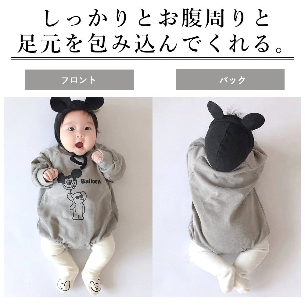 【ホワイト(コットン混)80cm】 レギンス ベビー タイツ 女の子 男の子 おしゃれ 赤ちゃん 新生児 ベビー ベビー服 綿 コットン 可愛い 出産祝い プレゼント 着ぐるみ くま耳 クマ耳 くまみみ 靴下 肌寒い ベビー着ぐるみ 秋冬 冬