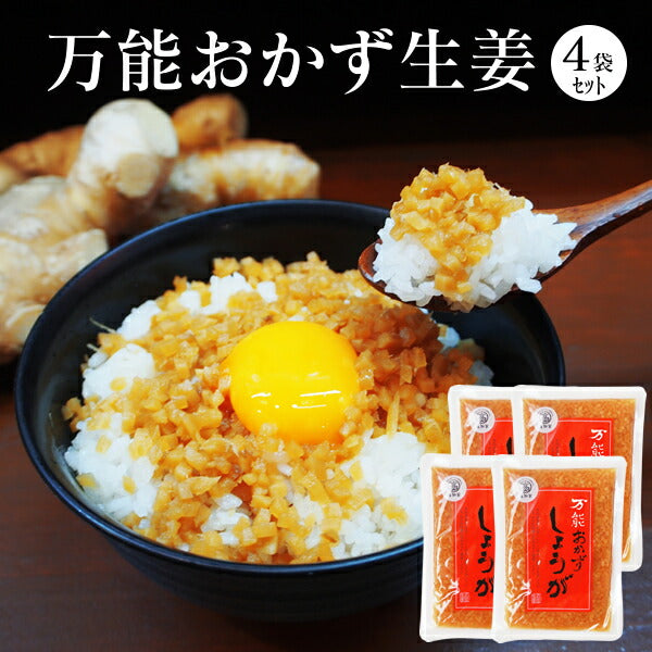 【メール便で送料無料！】高知県産生姜使用！【食べる生姜】【おかず生姜】その他いろんな料理に使えて便利♪【万能おかず生姜】4袋セット お取り寄せ お取り寄せグルメ 食品 グルメ しょうが ショウガ
