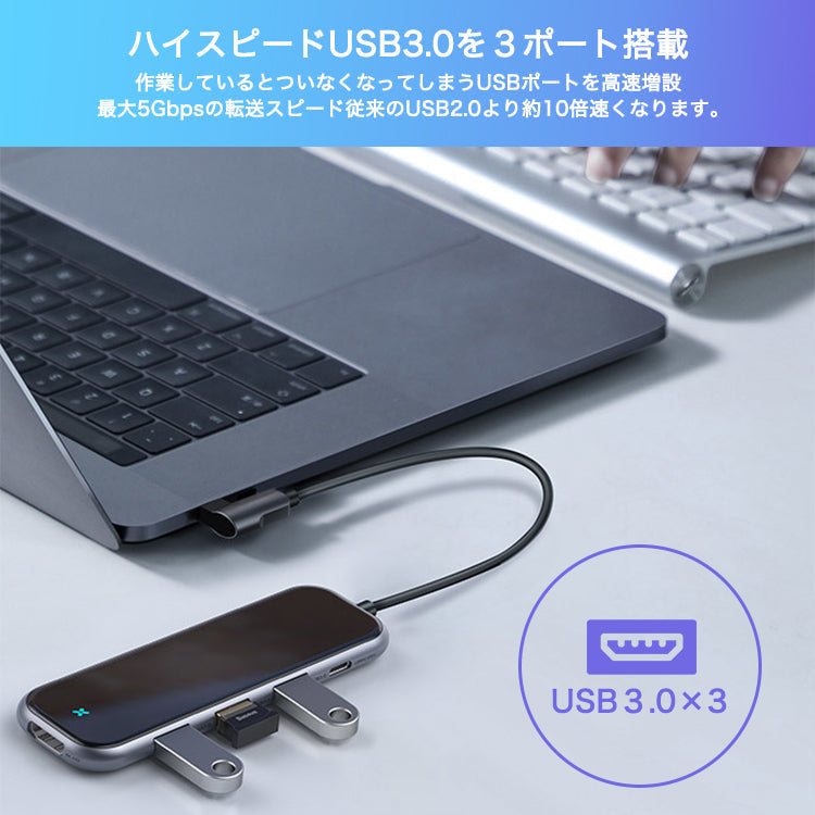 USB Type C ハブ 6in1 60W PD充電ポート baseus-020