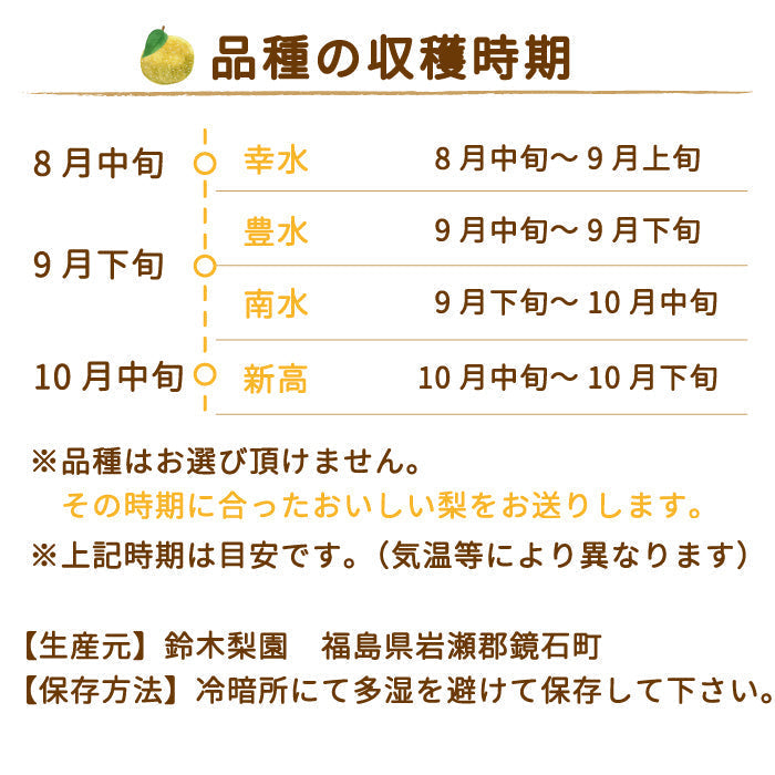 【3人シェア買いでお得】福島県産 梨 5kg  (8〜12個入) 贈答用 鏡石町 *