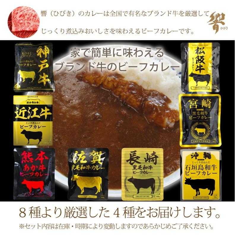 【限定20セット特別価格】ブランド牛のビーフカレー8種より厳選 1人前160g×4袋セット