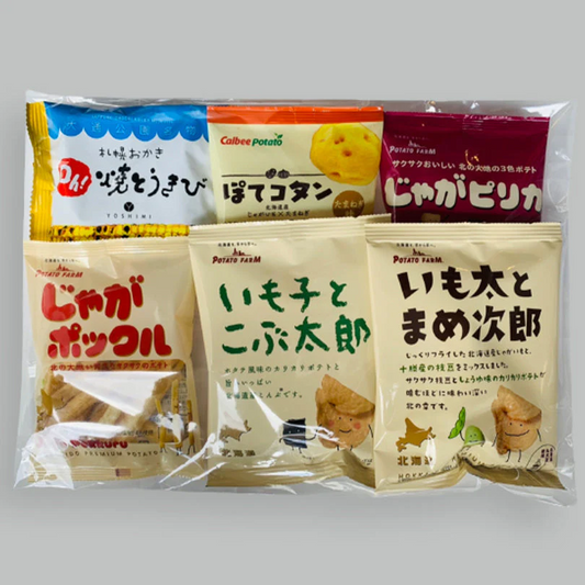 ●終売【北海道限定スナック詰め合わせ】《じゃがポックル》《じゃがピリカ》《いも子とこぶ太郎》《いも太とまめ次郎》《ぽてコタン》《Oh!焼とうきび》6種類×各1袋 カルビー YOSHIMI