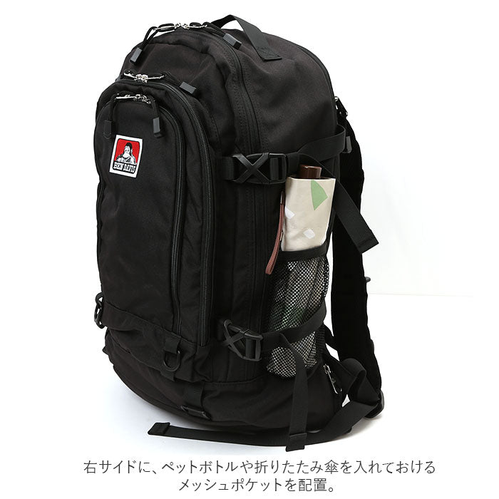 【BLACK・リュック】 BEN DAVIS ベンデイビス バックパック 大容量 通販 リュック デイパック リュックサック 34L 通学 通勤 レディース メンズ CAMP キャンプ ユニセックス 男女兼用 高校生 アウトドア 旅行