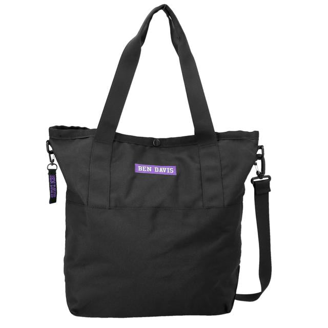 【BLACK/PURPLE・BDW-8067】 通販 ベンデイビス ショルダーバッグ メンズ レディース 斜めがけ 大人 2way トートバッグ おしゃれ シンプル リップストップ 丈夫 A4 ブランド BEN DAVIS TRAVEL TOTE L トラベルトート