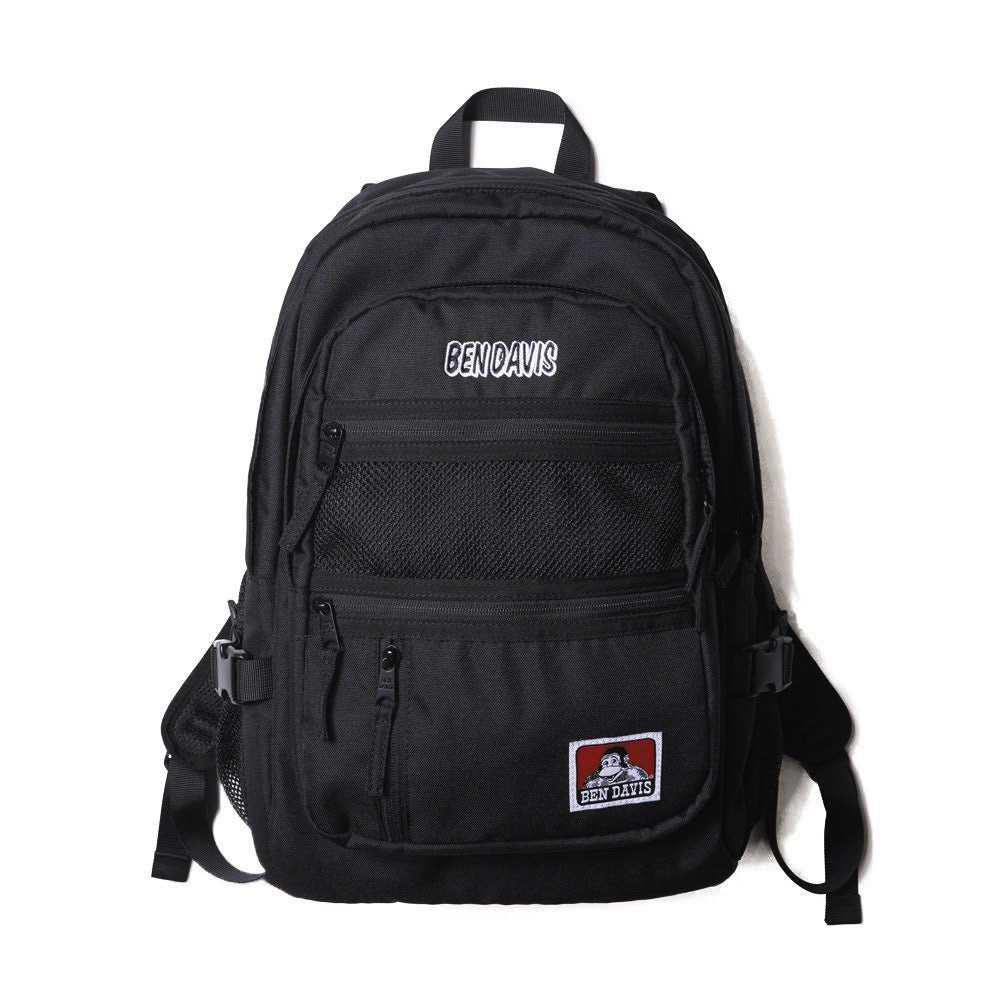【BLACK・リュック】 BEN DAVIS ベンデイビス バックパック 大容量 通販 リュック デイパック リュックサック 32L 通学 通勤 レディース メンズ 普段使い MESH XL PACK カレッジロゴ ユニセックス 男女兼用