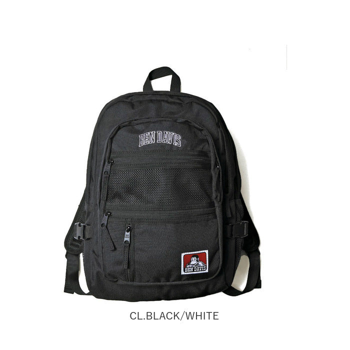 【BLACK・リュック】 BEN DAVIS ベンデイビス バックパック 大容量 通販 リュック デイパック リュックサック 32L 通学 通勤 レディース メンズ 普段使い MESH XL PACK カレッジロゴ ユニセックス 男女兼用