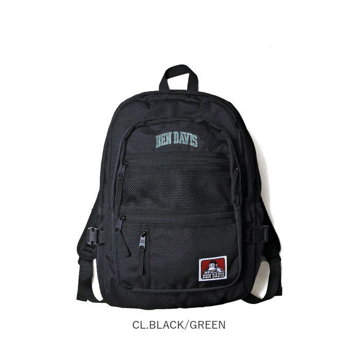 【BLACK・リュック】 BEN DAVIS ベンデイビス バックパック 大容量 通販 リュック デイパック リュックサック 32L 通学 通勤 レディース メンズ 普段使い MESH XL PACK カレッジロゴ ユニセックス 男女兼用
