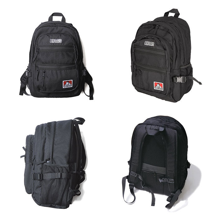 【BLACK・リュック】 BEN DAVIS ベンデイビス バックパック 大容量 通販 リュック デイパック リュックサック 32L 通学 通勤 レディース メンズ 普段使い MESH XL PACK カレッジロゴ ユニセックス 男女兼用