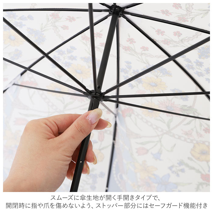 【2トーンチェック/ホワイト・長傘】 傘 レディース 長傘 通販 晴雨兼用 日傘 uvカット おしゃれ かわいい ブランド because ビコーズ 58cm 手開き 雨傘 雨晴兼用傘 かさ 婦人傘 アンブレラ 母の日 ギフト