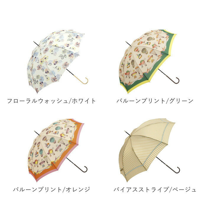 【2トーンチェック/ホワイト・長傘】 傘 レディース 長傘 通販 晴雨兼用 日傘 uvカット おしゃれ かわいい ブランド because ビコーズ 58cm 手開き 雨傘 雨晴兼用傘 かさ 婦人傘 アンブレラ 母の日 ギフト