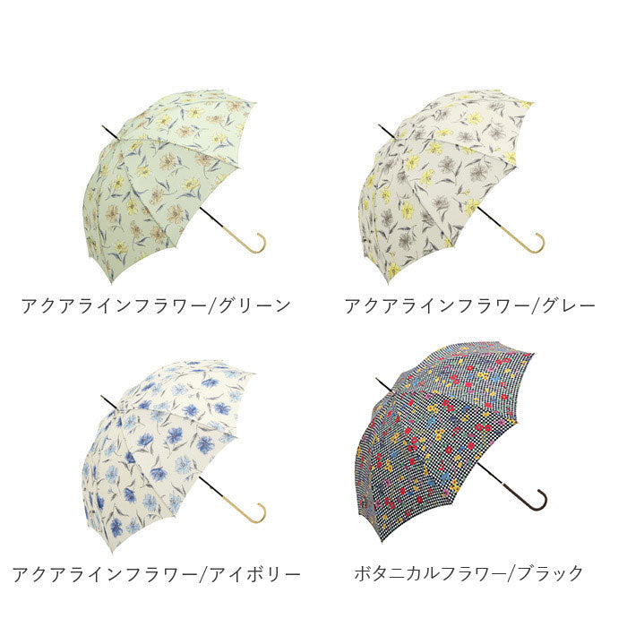 【2トーンチェック/ホワイト・長傘】 傘 レディース 長傘 通販 晴雨兼用 日傘 uvカット おしゃれ かわいい ブランド because ビコーズ 58cm 手開き 雨傘 雨晴兼用傘 かさ 婦人傘 アンブレラ 母の日 ギフト