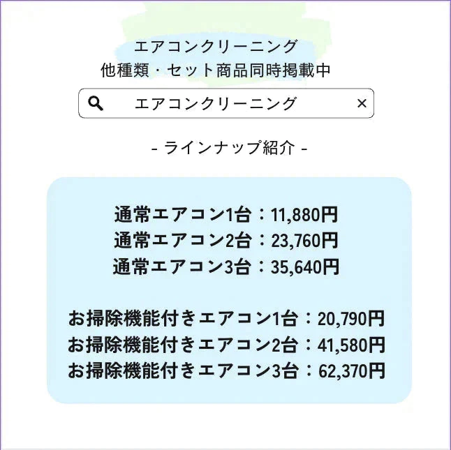【通常エアコンクリーニング3台 割引クーポン】出張費・駐車場代込みで税込31,680円！  その他費用なし！防カビコートサービス付き！【ハウスクリーニングチケット】