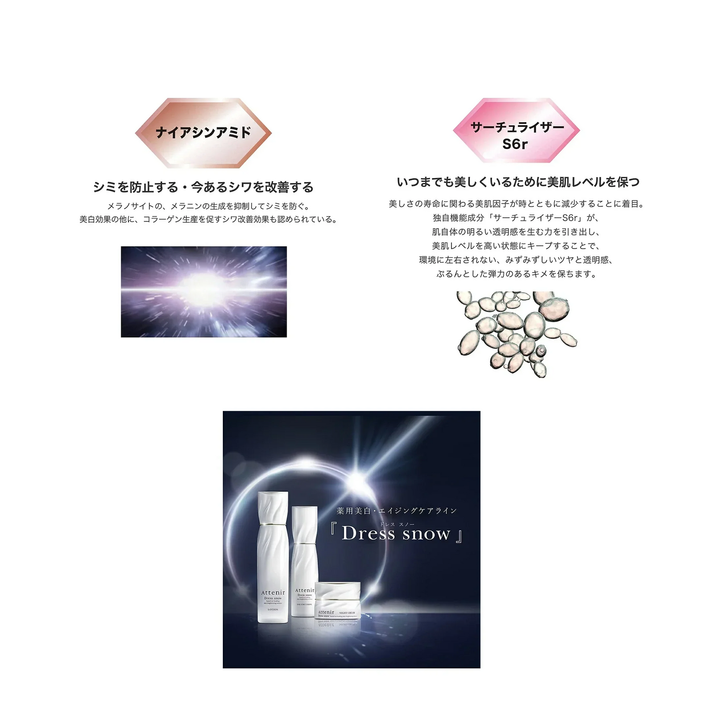(1個) Attenir アテニア ドレススノー ナイトクリーム レフィル 35g Dress snow NIGHT CREAM 夜用クリーム