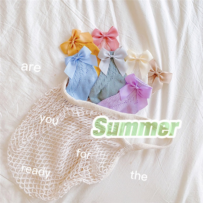 お徳3足セット 　M：15cm-18cm　（3歳ー5歳） 即納　子供　靴下　リボン　女の子　通気性　夏　ソックス　キッズ　発表会　韓国風　幼稚園　保育園