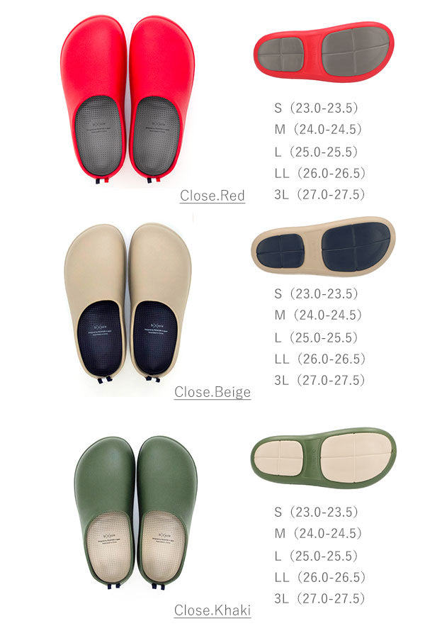 【Close.Red・L(25cm-25.5cm)】 サンダル 歩きやすい 庭 メンズ レディース おしゃれ シンプル オフィス 履きやすい ぺたんこ スリッパ 外履き スリッポン つっかけ ツッカケ 室内 屋内 ベランダ バルコニー 軽量