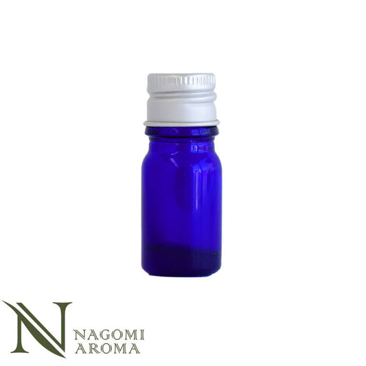 遮光ビン 5ml（ブルー） シルバーキャップ　ヴァーティカルドロッパー 【 遮光瓶 ガラス瓶 薬瓶 保存 アロマオイル エッセンシャルオイル キャリアオイル フレグランスオイル 精油 香水 手作り コスメ ハンドメイド 蓋付 コバルト 】