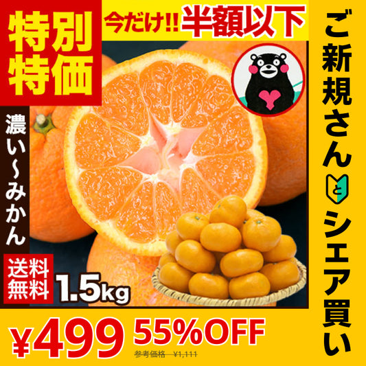 【ご新規さんとシェア買い】大粒 みかん 訳あり 1.5kg 熊本 送料無料 フルーツ 訳ありみかん 5kg以下 10kg以下 大玉 家庭用 果物 柑橘 食品 蜜柑 フルーツ 果物